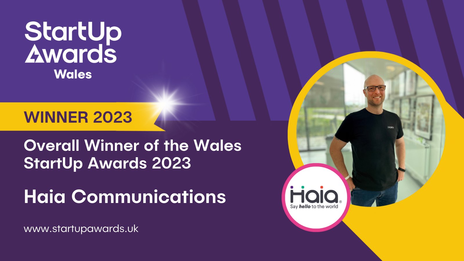 Winner of the best startup Wales Award Haia